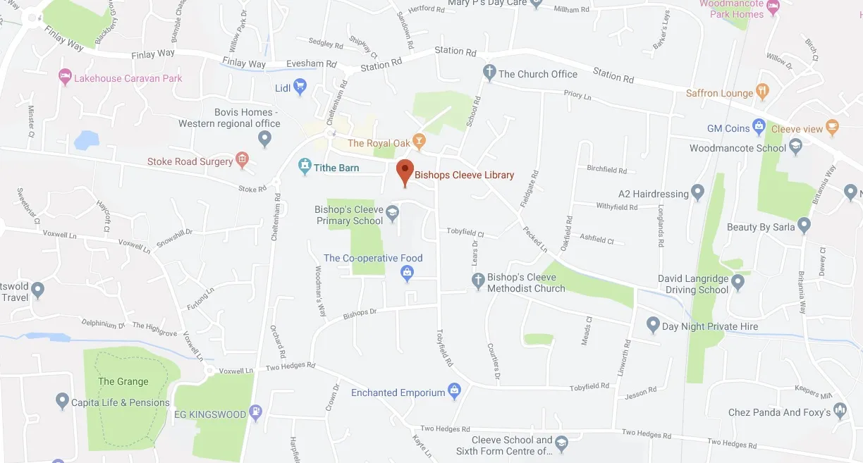 Map of Bishops Cleeve